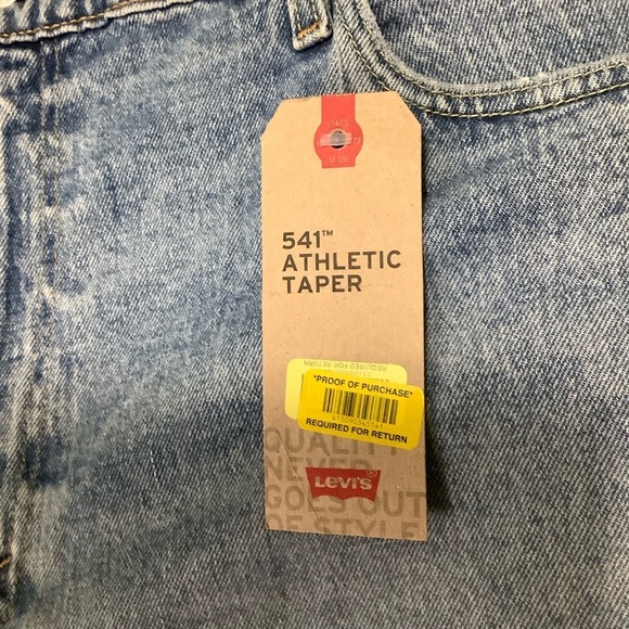 NWT Levi’s 541 Athletic Taper Jeans Sz 42 x 30 Distressed Stretch Medium Wash - Picture 3 of 6